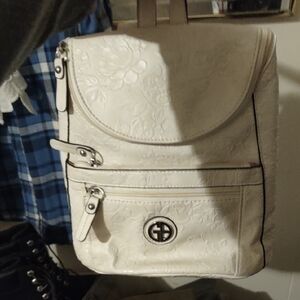 Giani Bernini Cream Embossed Backpack